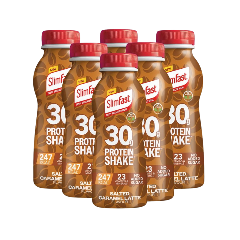 Slimfast Salted Caramel Flavour Ready-to-Drink Protein Shake (30g protein) 325ml - Case of 6