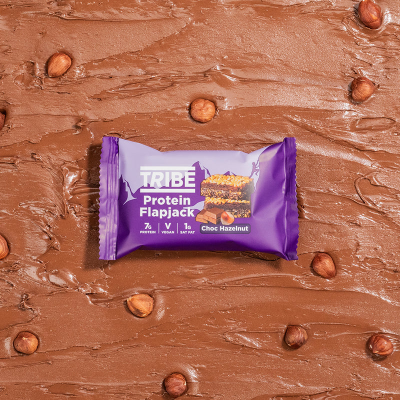 Tribe Choc Hazelnut Protein Flapjacks (3 x 38g Multipack) - Case of 7 (21 bars total)