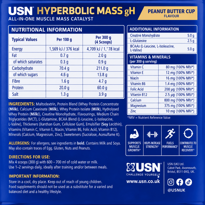 USN Hyperbolic Mass Peanut Butter cup 2kg