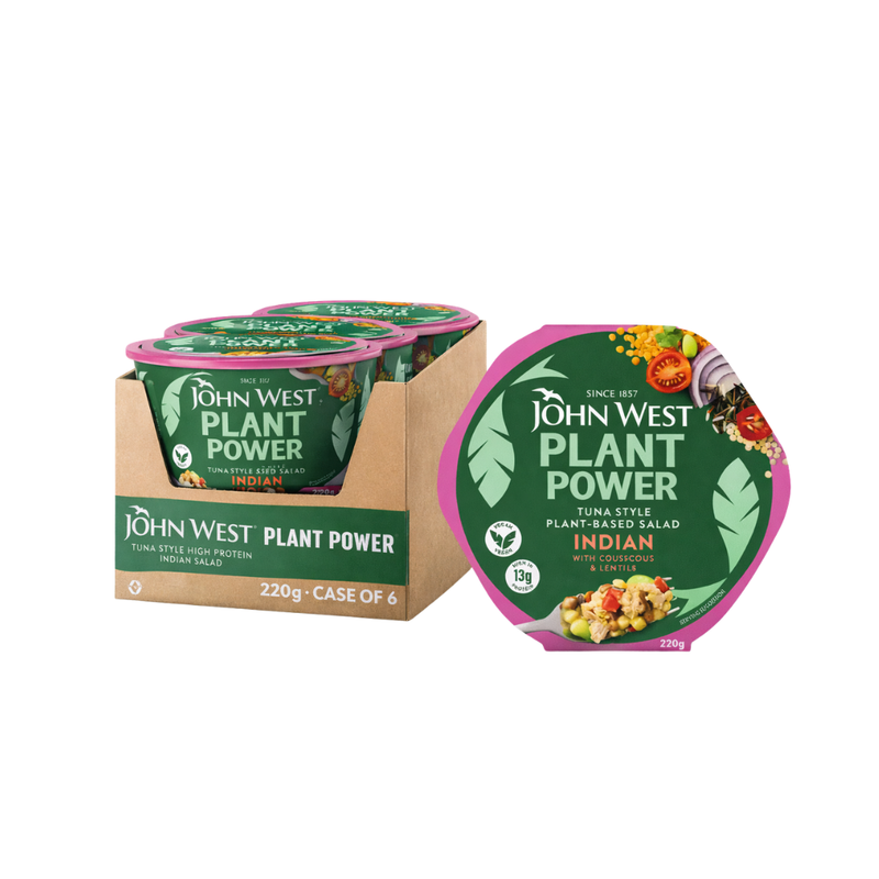 John West Plant Power Tuna Style High Protein Indian Salad 220g - Case of 6