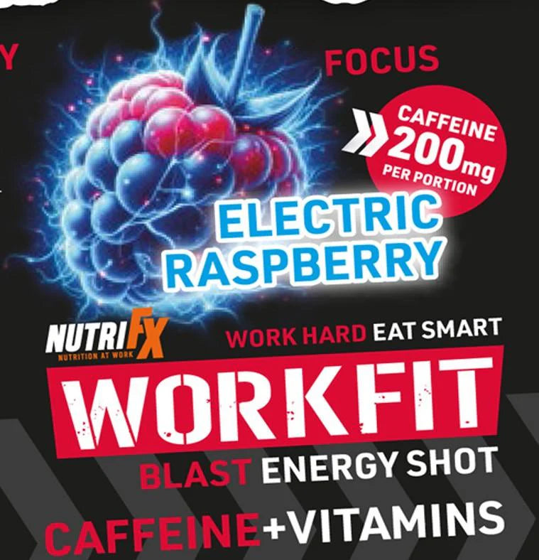 NutriFX Workfit Electric Raspberry Blast Energy Shot (6 x 60ml multipack)