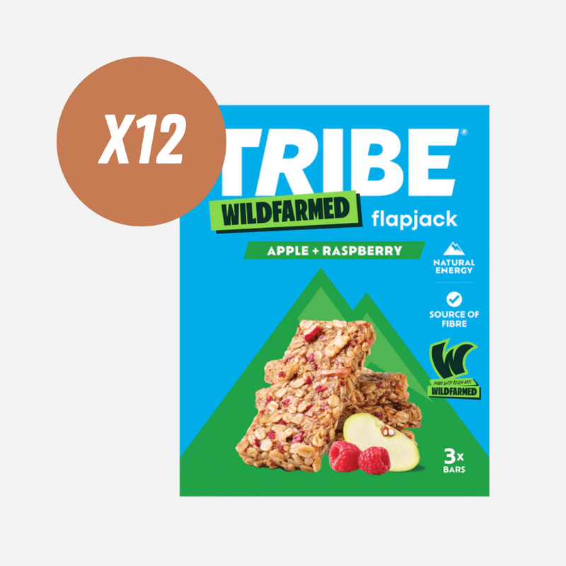 Tribe x Wildfarmed Apple & Raspberry Flapjacks (3 x 50g multipack) - Case of 12 (36 bars total)