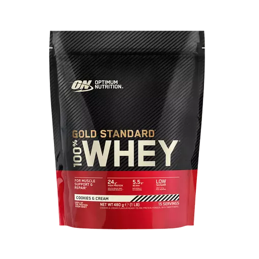 Optimum Nutrition Gold Standard Whey Protein Cookies & Cream flavour 480g