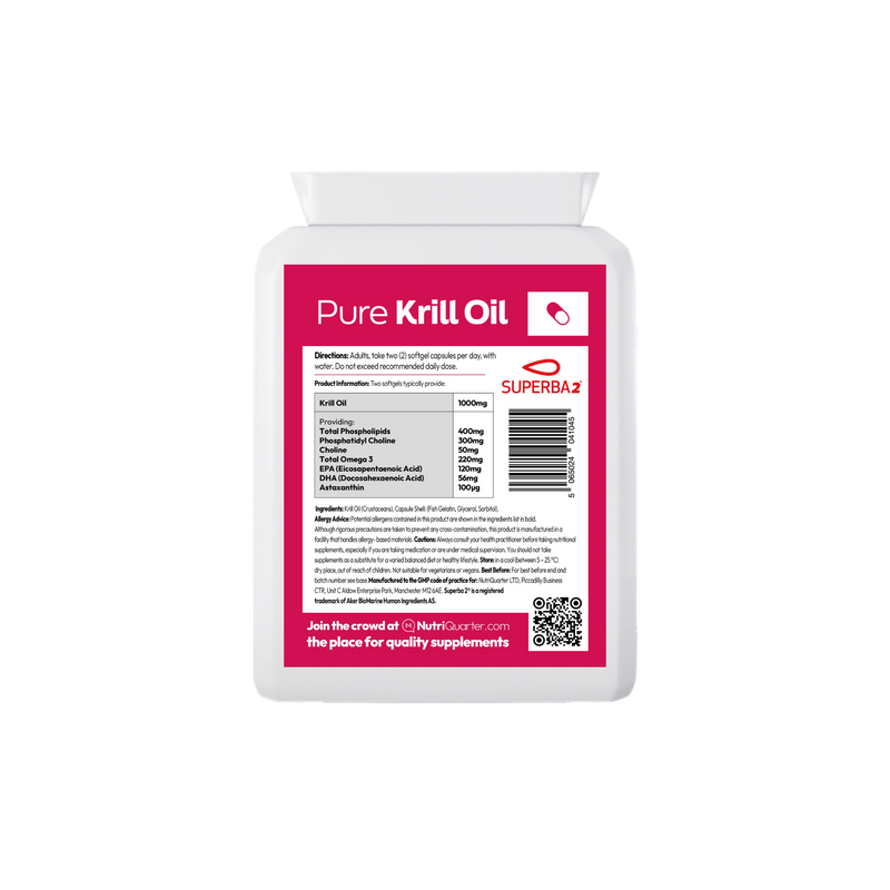 NutriQuarter Pure Krill Oil (Superba 2) Soft Gels (60 Soft Gels)