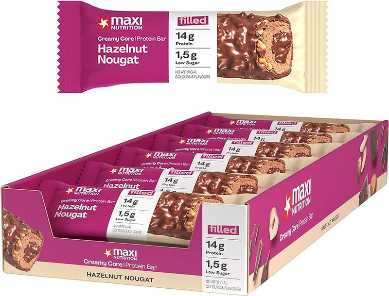 MaxiNutrition Hazelnut Nougat Creamy Core protein bar 45g - Case of 12