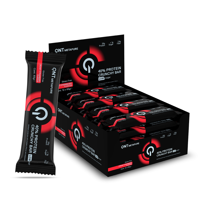 QNT Metapure Creamy Strawberry Protein Bars 65g - Case of 12