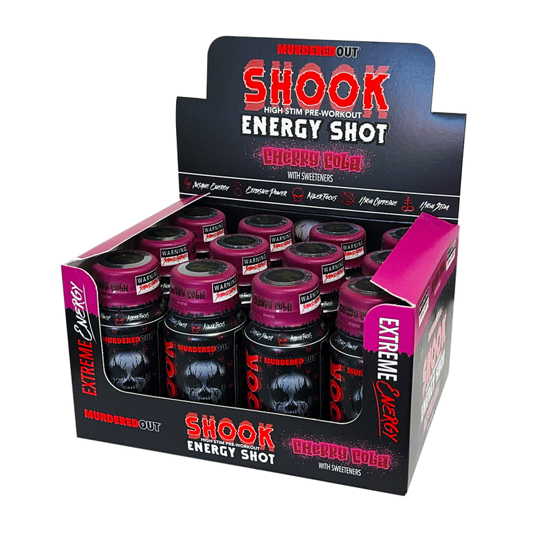 Murdered Out Shook Energy Shot Cherry Cola High-Stim Pre-Workout 60ml - Case of 12