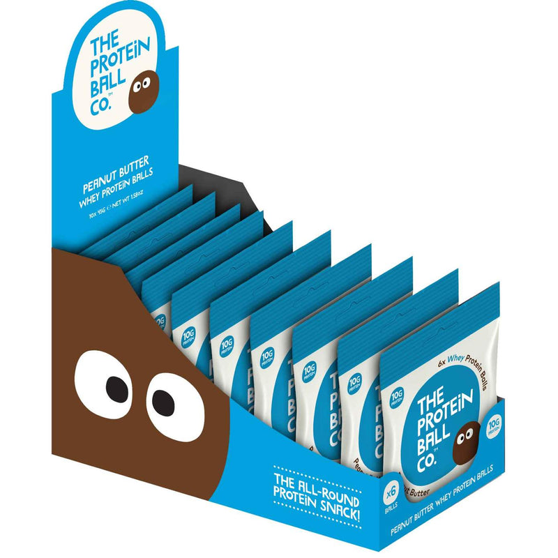 The Protein Ball Co. Peanut Butter Whey Protein Balls 45g - Case of 10