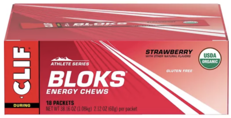 Clif Bloks Strawberry flavour Energy Chews 60g - Case of 18