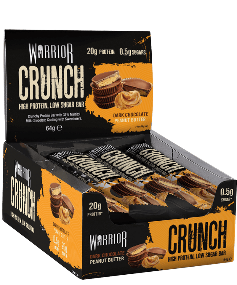 Warrior Crunch Dark Chocolate Peanut Butter flavour Protein Bar 64g - Case of 12