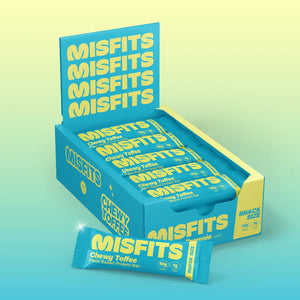 Misfits Chewy Toffee SNACK-SIZE Protein bar 40g - Case of 15 [Best Before: 11/02/2026]
