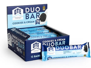 OTE Cookies & Cream Duo Energy bar 65g - Case of 12 [Best Before: 31/12/2025]