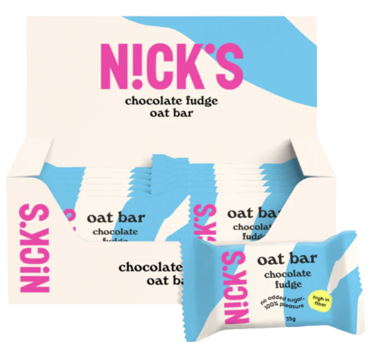 Nicks Chocolate Fudge flavour Oat bar Case 12