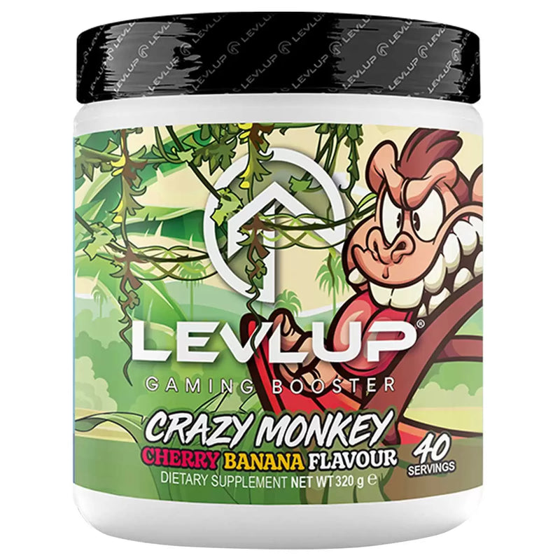 LevlUp Crazy Monkey (Cherry Banana Flavour) Gaming Booster 320g [Best Before: 31/12/2025]