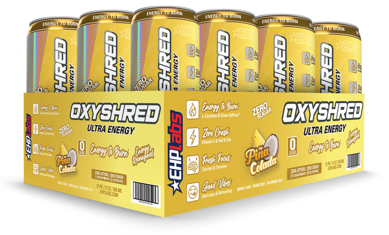 EHP Labs Oxyshred Zero Sugar Energy Drink Pina Colada 355ml - Case of 12 [Best Before: 27/05/2025]