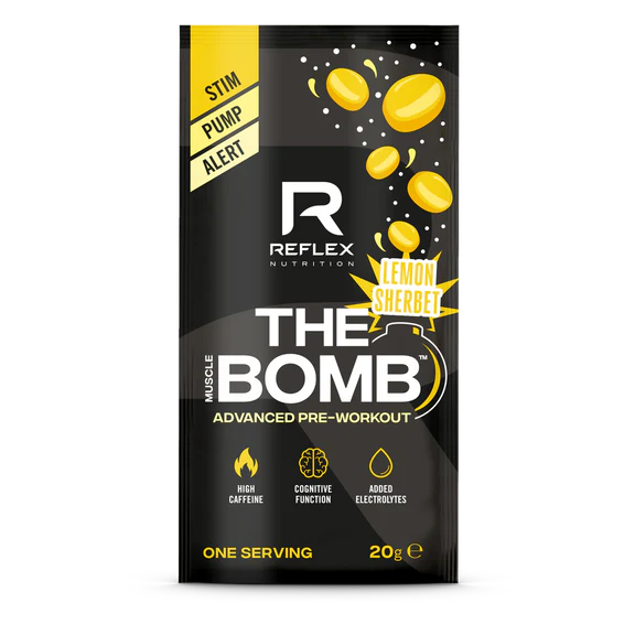 Reflex The Muscle Bomb Advanced Pre-Workout Sherbet Lemon Flavour Single Serve 20g