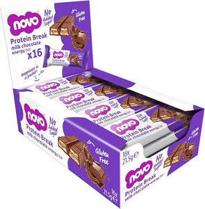 Novo Nutrition Chocolate Protein Break Bar 21.5g - Case of 16