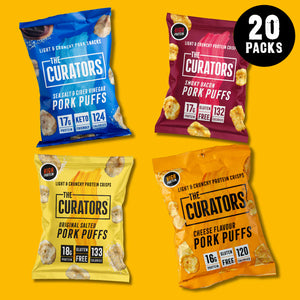 The Curators 25g Pork Puffs Mixed Case - Case of 20 [Best Before: 11/03/2025]