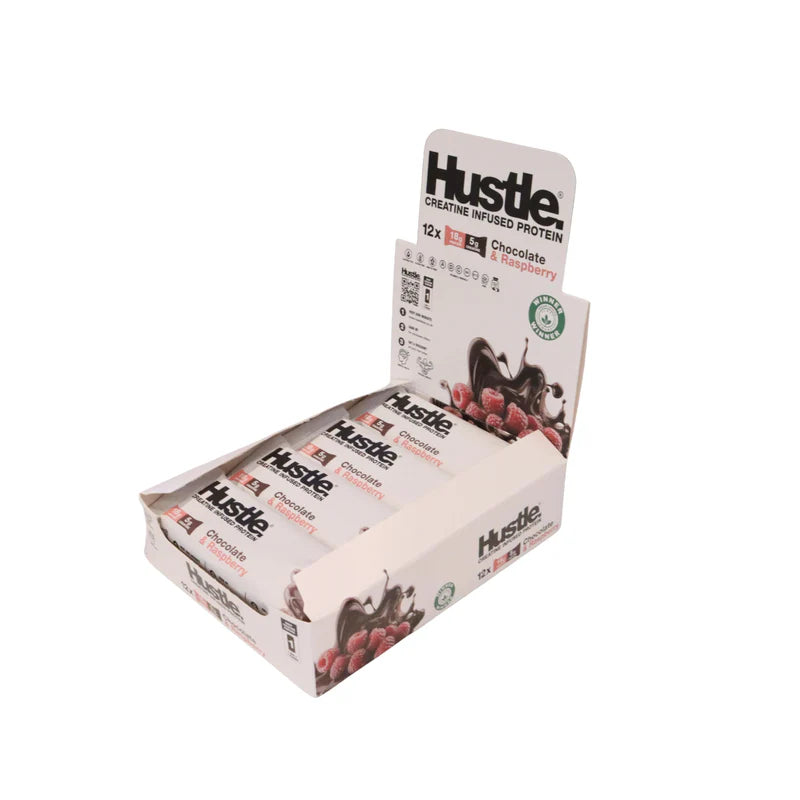 Hustle Chocolate Raspberry Creatine Infused Protein bar 75g - Case of 12