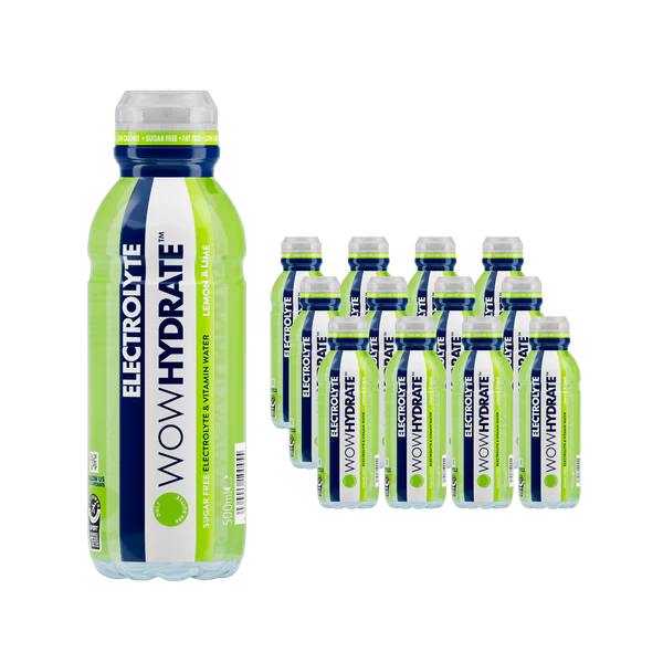 WOW Hydrate Electrolyte Lemon and Lime 500ml - Case of 12