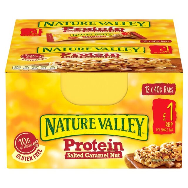 Nature Valley Salted Caramel Nut Flavour Protein Bar 40g - Case of 12 [Best Before: 12/07/2025]