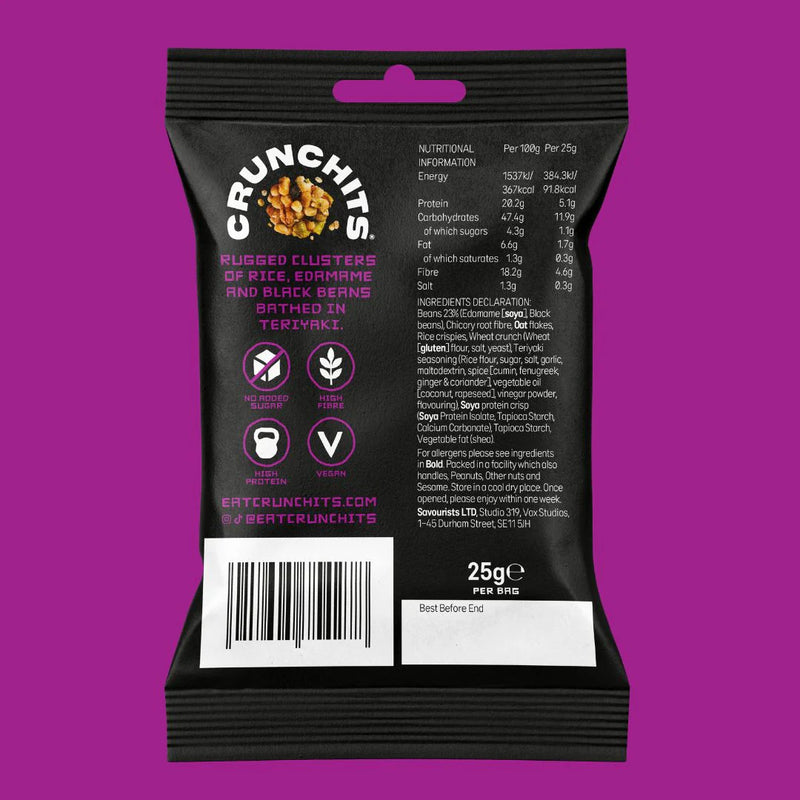 The Savourists Teriyaki Crunchits Rice Clusters 25g - Case of 12 [Best Before: 30/06/2025]