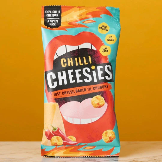 The Curators Cheesies Chilli Cheddar Cheese Baked Bites 20g - Case of 12