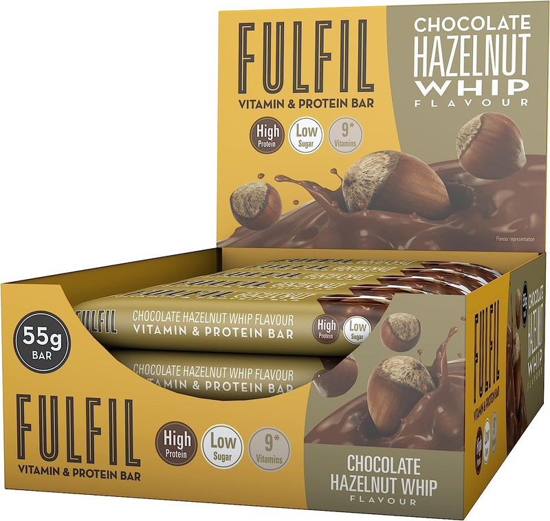 Fulfil Chocolate Hazelnut Whip flavour Protein & Vitamin bar 55g - Case of 15 Multisave