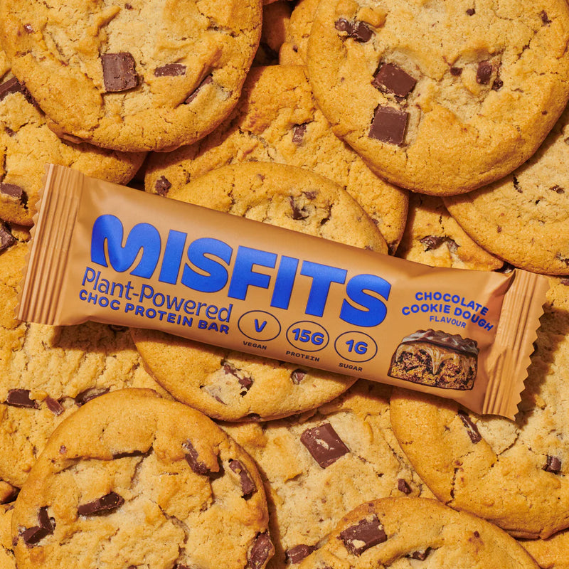 Misfits Cookie Dough Flavour Protein Bar 45g - Bundle of 12