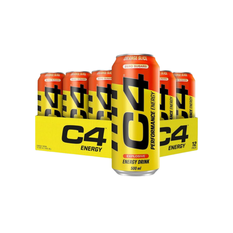 C4 Orange Slice Zero-Sugar Energy Drink 500ml - Case of 12