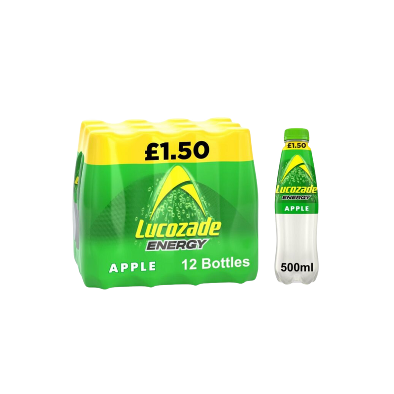 Lucozade Apple Energy Drink 500ml - Case of 12