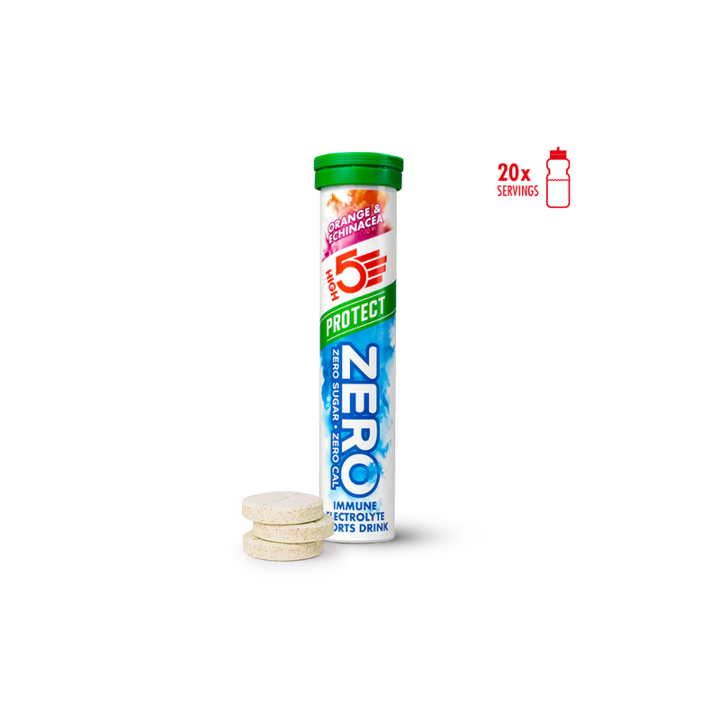 High5 Zero Protect Orange & Echinacea Immune Electrolyte Sports Drink tablets (20 tablets) - Case of 8 [Best Before: 16/05/2025]