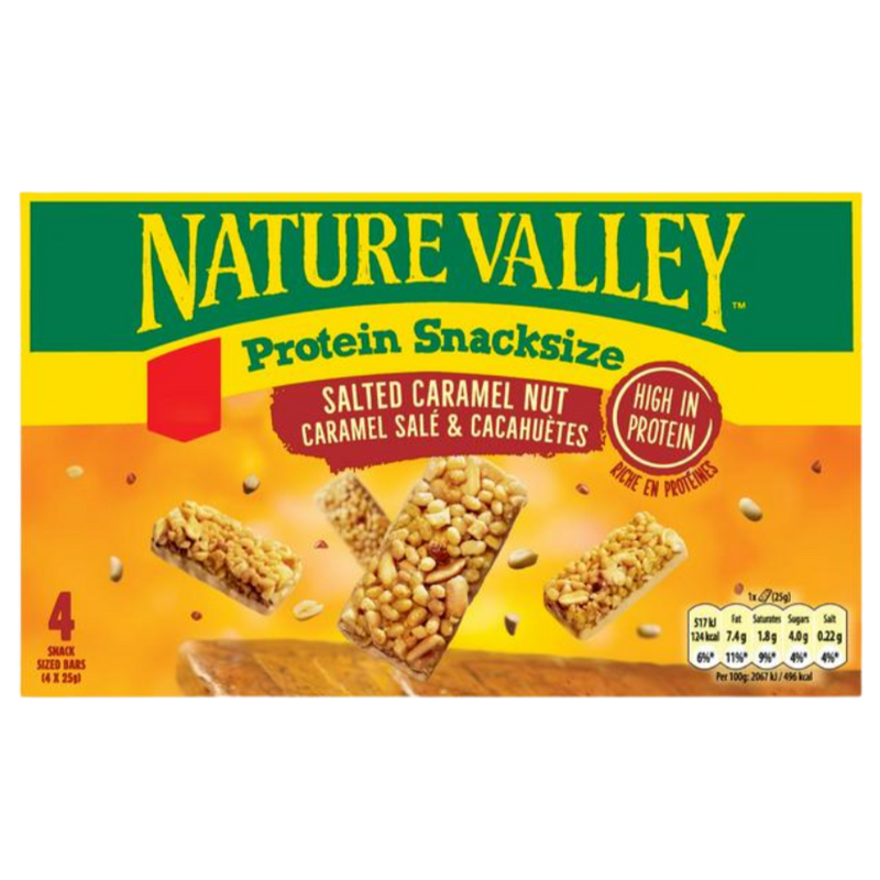 Nature Valley Protein Salted Caramel Snack Size bar (4 x 25g multipack)