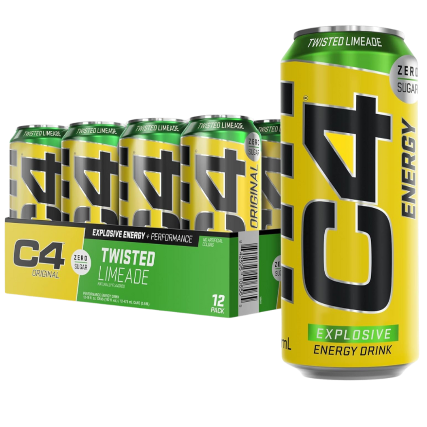 C4 Energy Drink Twisted Limeade Flavour Case 12