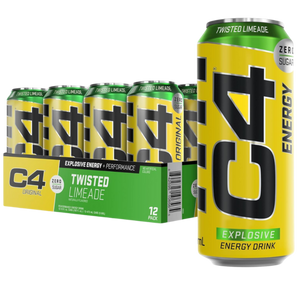 C4 Energy Drink Twisted Limeade Flavour 500ml - Case of 12 [Best Before: 11/06/2025]