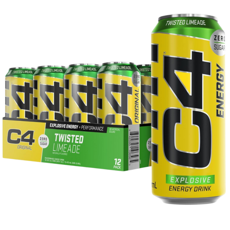 C4 Energy Drink Twisted Limeade Flavour 500ml - Case of 12 [Best Before: 11/06/2025]