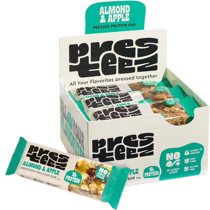 Presteez Almond & Apple Pressed Protein bar 50g - Case of 12 [Best Before: 10/06/2025]