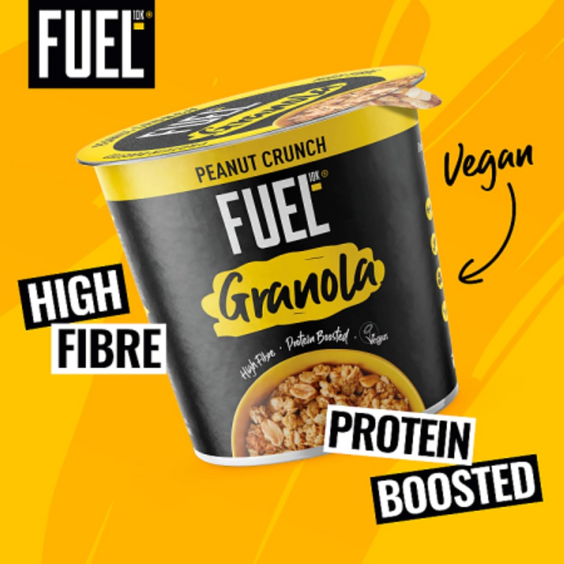 Fuel10k Peanut Crunch Granola Pot 70g - Case of 8 [Best Before Date: 15/04/2025]