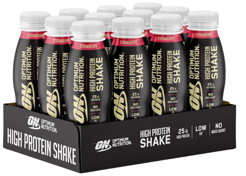 Optimum Nutrition Strawberry Flavour High Protein Shake 330ml - Case of 12 [Best Before: 06/06/2025]
