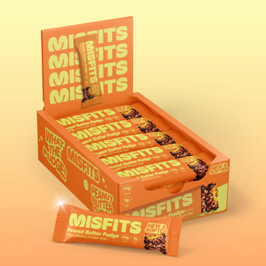 Misfits Peanut Butter Fudge Protein bars 50g - Case of 15 [Best Before: 10/09/2025]