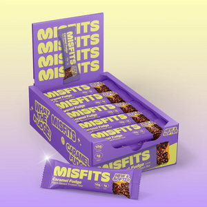 Misfits Caramel Fudge Protein bars 50g - Case of 15 [Best Before: 27/09/2025]