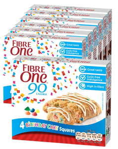 Fibre One 90 Cal Birthday Cake Bar (4 x 24g bar multipack) - Case of 7 [Best Before: 05/07/2025]