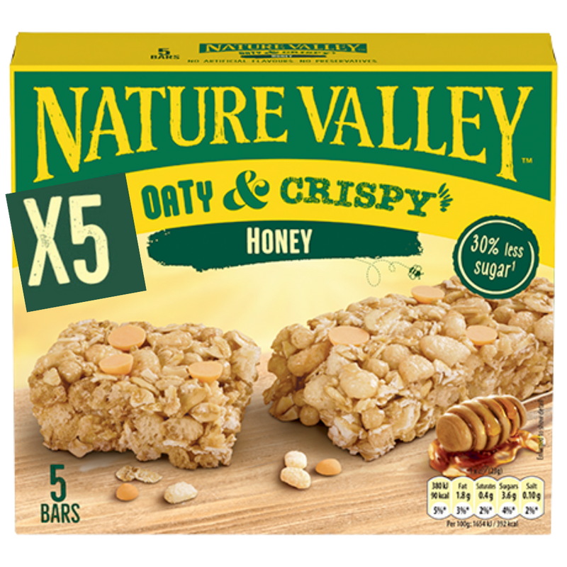 Nature Valley Oaty & Crispy Honey bar (5 x 23g multipack) - Case of 5 [Best Before: 28/06/2025]