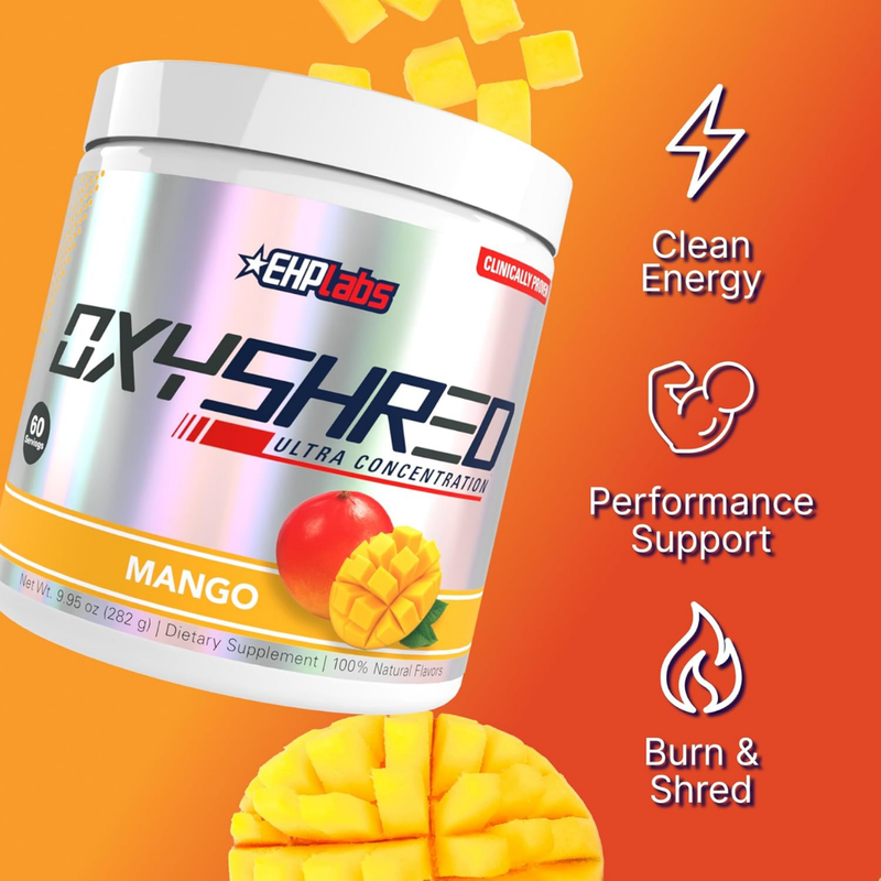 EHP Labs Oxyshred Ultra Concentration Mango Thermogenic Fat Burner 282g (60 servings)
