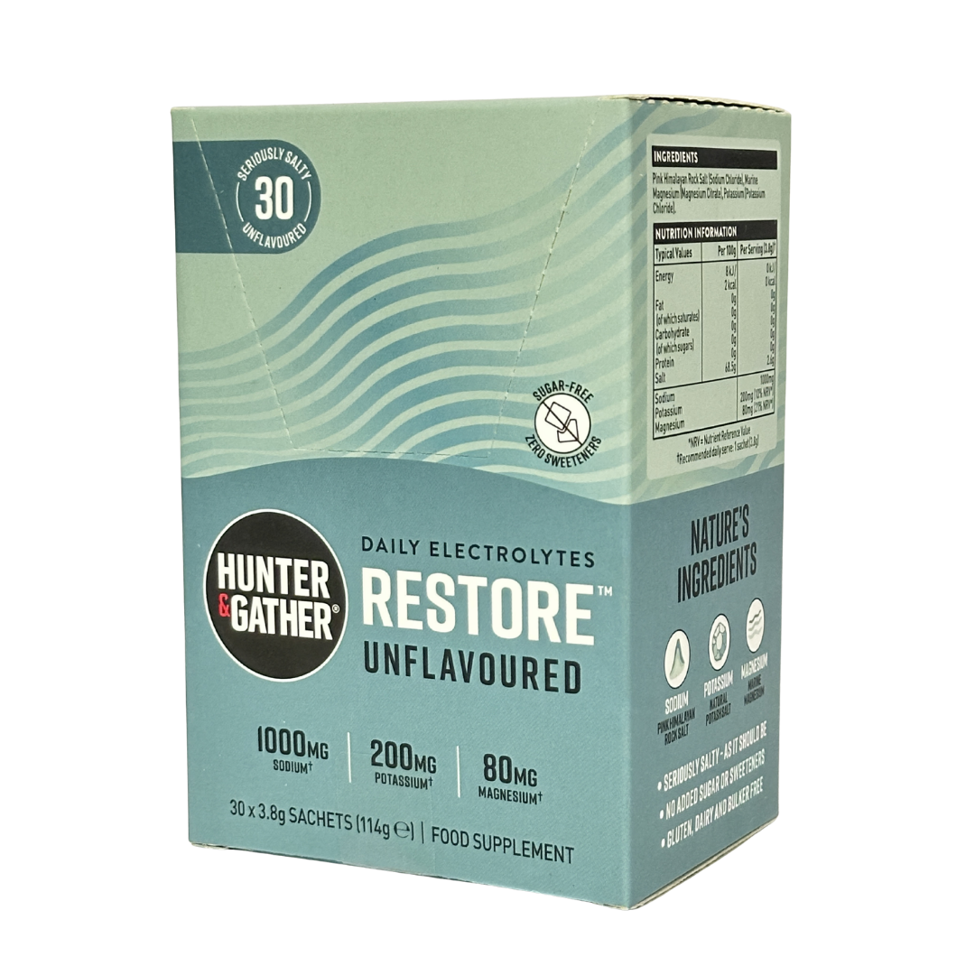 Hunters Refreshing Hunter & Gather Restore Electrolytes Unflavoured 3.75g sachets (Old Re