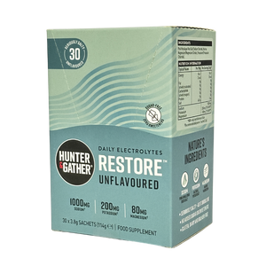 Hunter & Gather Restore Electrolytes Unflavoured 3.75g sachets (Old Recipe) - Bundle of 30