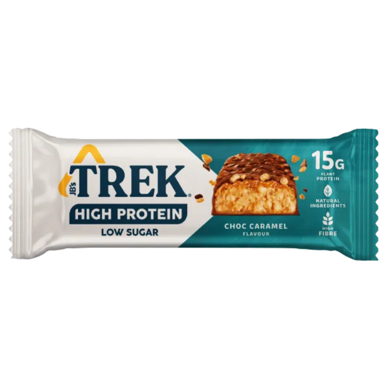 Trek High Protein Low Sugar Choc Caramel Protein Bars 44g - Case of 30 [Best Before: 28/03/2026]