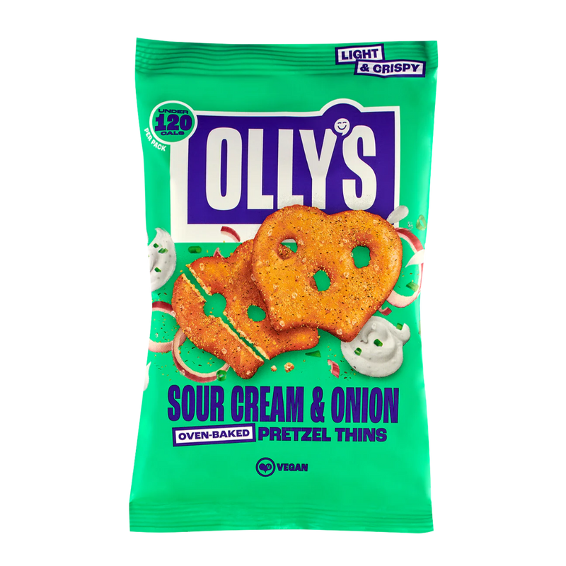 Olly's Sour Cream Pretzel Thins 35g - Case of 20 [Best Before: 07/04/2026]