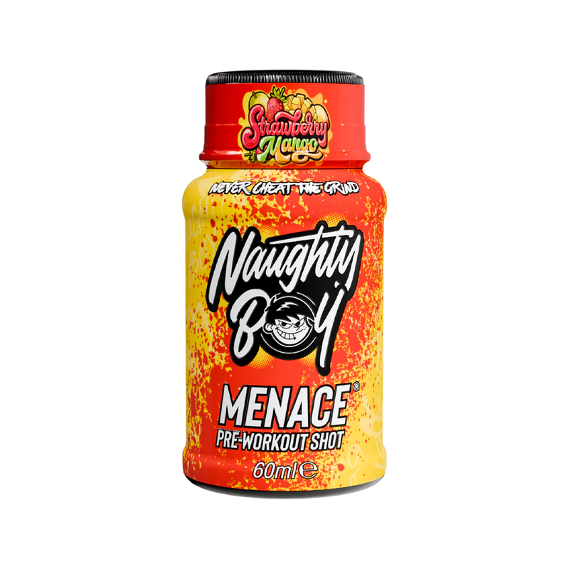Naughty Boy Menace Pre-Workout Shots Strawberry Mango 60ml - Case of 12