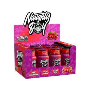 Naughty Boy Menace Pre-Workout Shots Cherry Razz 60ml - Case of 12